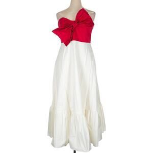 Mini Hutch Strapless Red and White Dress